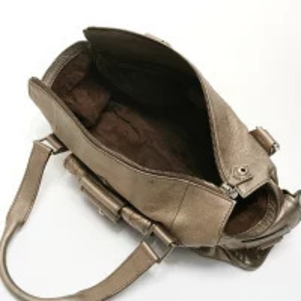Christian Dior Leather Metallic Bronze Tan Street Boston Bag Shoulder Brown - Picture 12 of 13